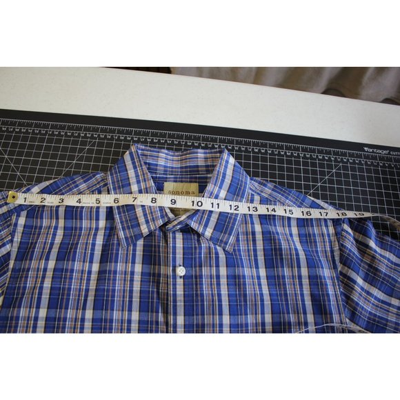 Sonoma /Polo short sleeved /(Size M) /Blue, yellow and White Stripes/ 100% Cotto - Picture 11 of 12